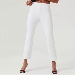 Spanx Medium Petite Pants On-the-Go Silver Linings Kick Flare Classic White NWT